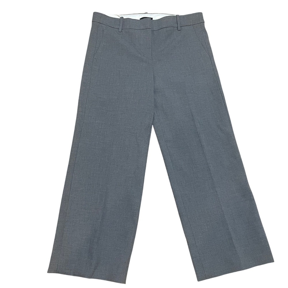 J.Crew Women's 10 Heather Grey Wide Leg Trouser Pants Classic Career Work NWT